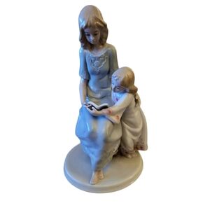 Meico Paul Sabastian Elegant Blue and Cream Figurine Mother And Daughter